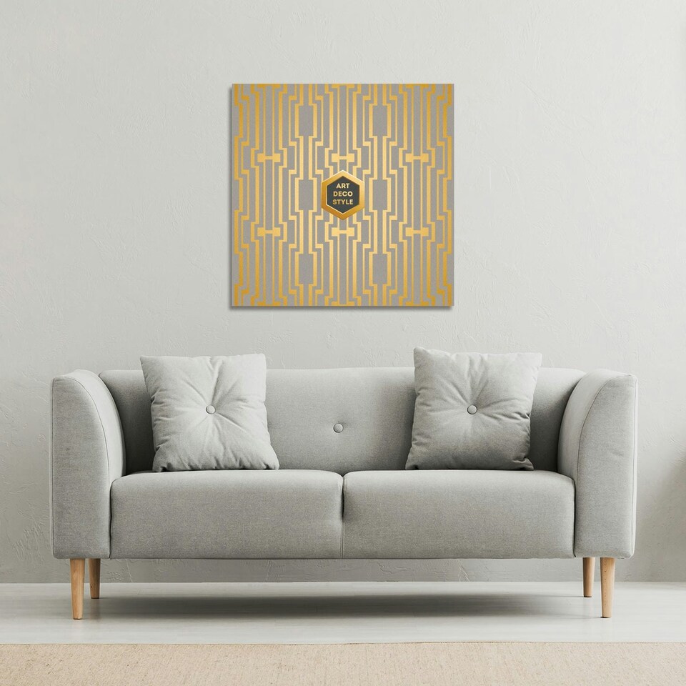 image 1 of Art Deco Style (Canvas Print) 90 x 90 x 4cm