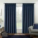 image 1 of Oxford Navy Velvet Curtains 66 x 90 inch (168 x 229 cm) 100% Blackout Pencil Pleat Thermal Noise Reducing Curtains for Bedroom and Living Room