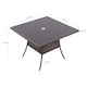 image 5 of Living and Home Square Wicker Tempered Glass Table with Parasol Hole - Brown Brown