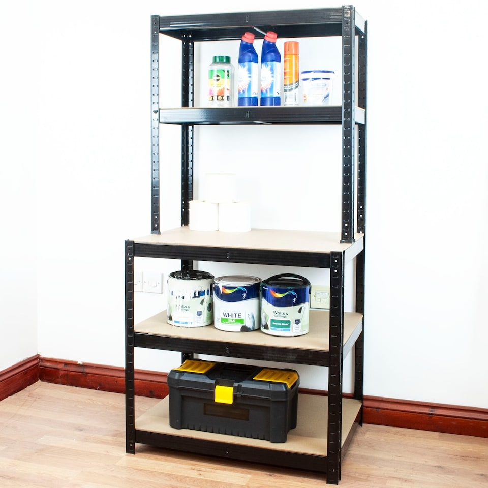 image 1 of TekBox Boltless Garage Shelving Rack with Worktop