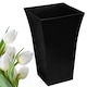 image 1 of 1 x Black Tall Large Plastic Contemporary Garden Patio Milano Planter With a Shiny Gloss Finish Black