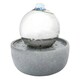 image 1 of Primrose Eclipse Silver Stainless Steel Sphere Water Feature with Lights 23cm