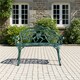image 2 of Yaheetech Floral Rose Accented Outdoor Metal Bench-Green | Green | Green | One Size | 1