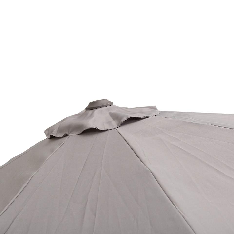 image 1 of Outsunny 3M Cantilever Parasol, Hanging Garden Umbrella Sun Shade with 360 Rotation, Aluminium Frame, Cross Base, Hand Crank, Grey