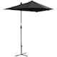 image 1 of Outsunny 2m Half Garden Parasol Market Umbrella w/ Crank Handle, Base Dark Grey