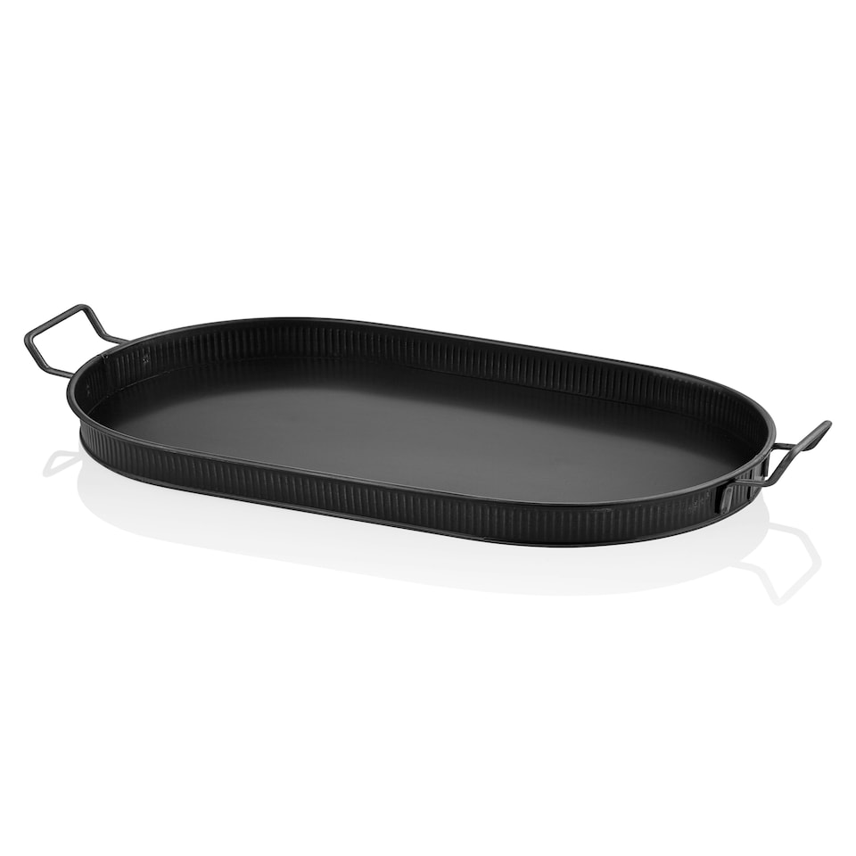 image 1 of Black Oval Serving Tray (66 x 32 cm)
