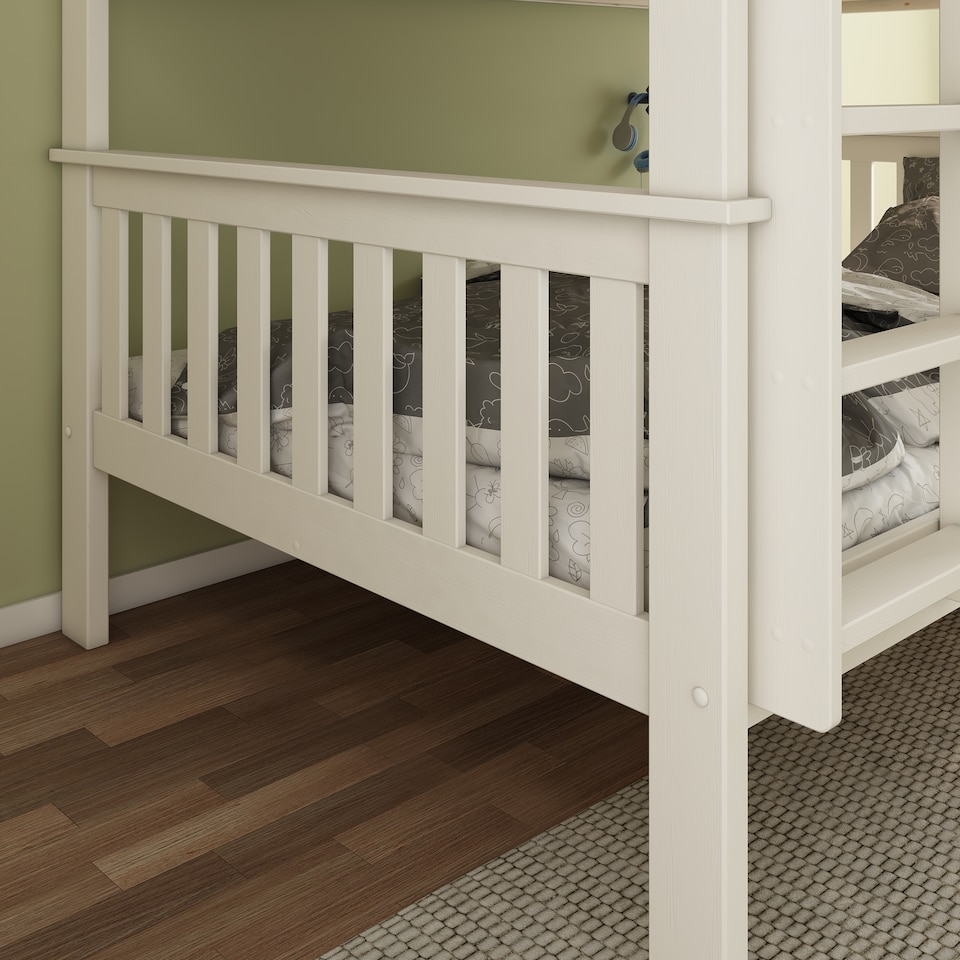 image 1 of Oslo White Quadruple Sleeper Bunk Bed And Theo Pocket Sprung Mattresses