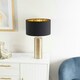 image 2 of ValueLights Lexy Antique Brass Touch Table Lamp with Black/Gold Shade
