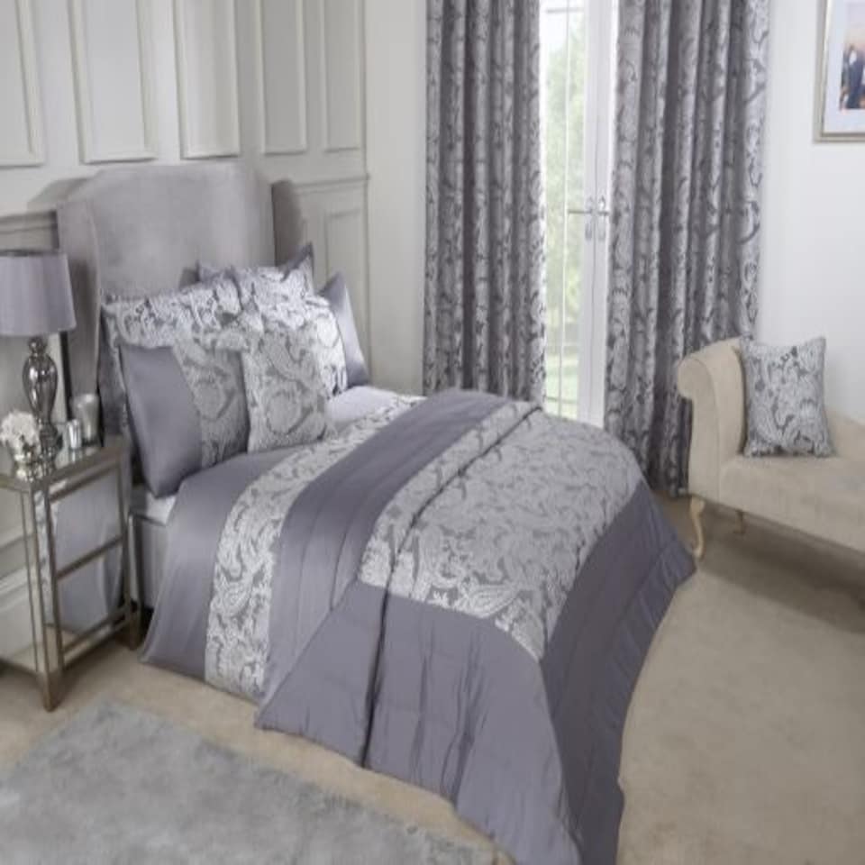 image 1 of Cavendish Bedspread Silver Grey | Grey