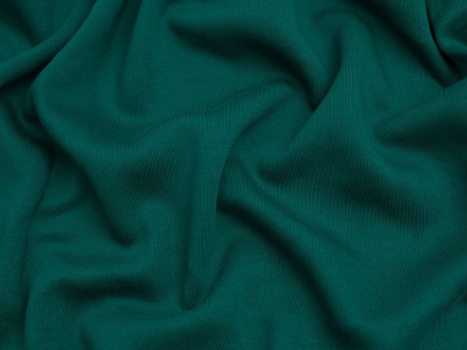 Minerva Core Range Turquoise Polycotton Fleece Back Sweatshirt Stretch Knit Fabric for Dressmaking, 140cm / 55" Wide - per metre