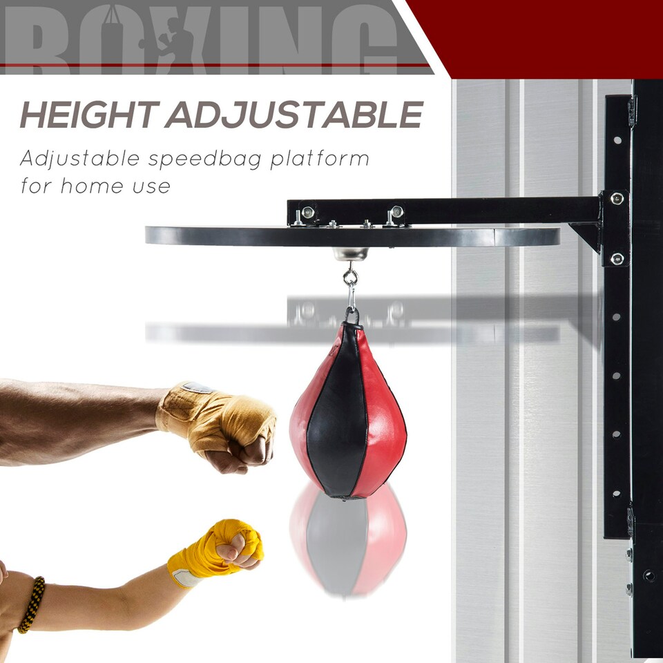 image 1 of HOMCOM Speed Bag Platform Speedball Frame Set Training Punching Boxing Workout Black