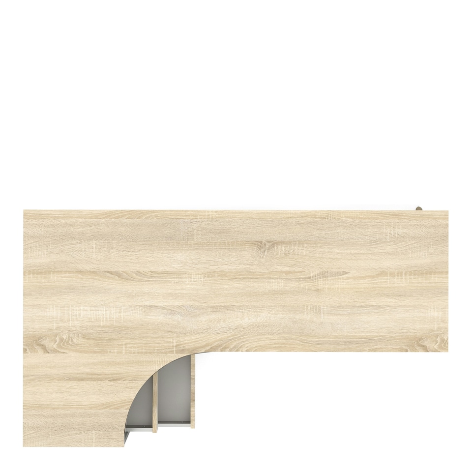 image 1 of Oslo Desk 2 Drawer in White and Oak