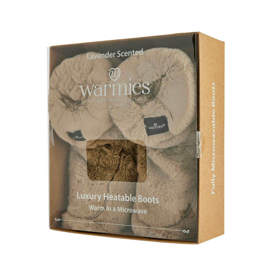 image 1 of Warmies Microwavable Boots Latte Colour One Size