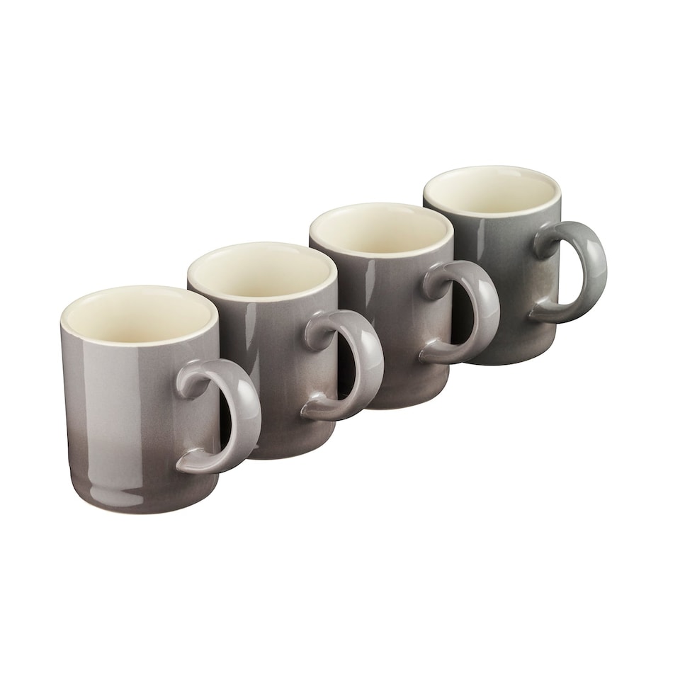image 1 of Cooks Professional 4 Piece Espresso Cup Set | Durable Stoneware Mini Mug | 100ml | Grey | Grey