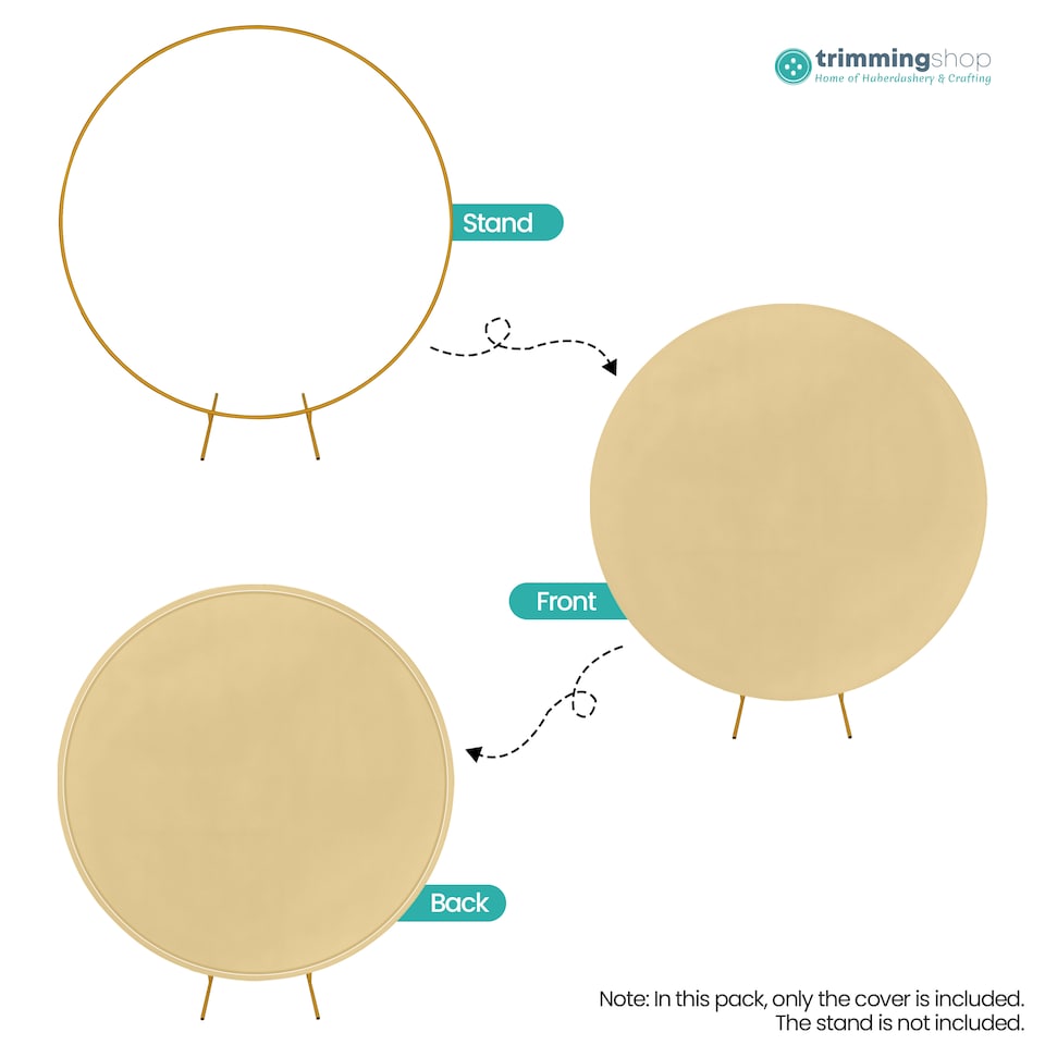 image 1 of 160GSM Champagne Round Arch Backdrop Cover - 180cm