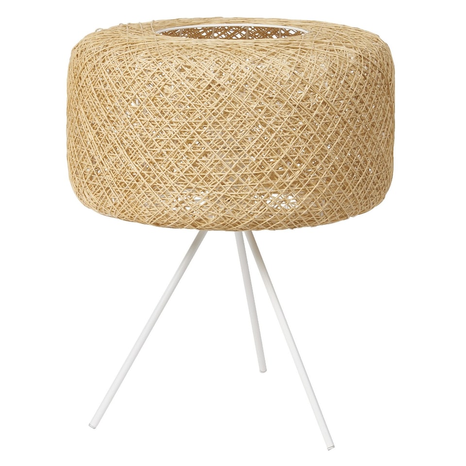 image 1 of Osram Decor Paper Bale Table Lamp E27 Beige Boho Style Bedside Desk Light