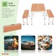 image 3 of Oypla 3ft Folding Outdoor Camping Kitchen Wood Effect Work Top Table and Benches Brown