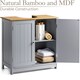 image 4 of Christow Bathroom Under Sink Cabinet Grey Bamboo Wooden Storage Cupboard Unit