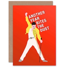 Another Year Bites Dust Queen Mercury Inside Birthday Card