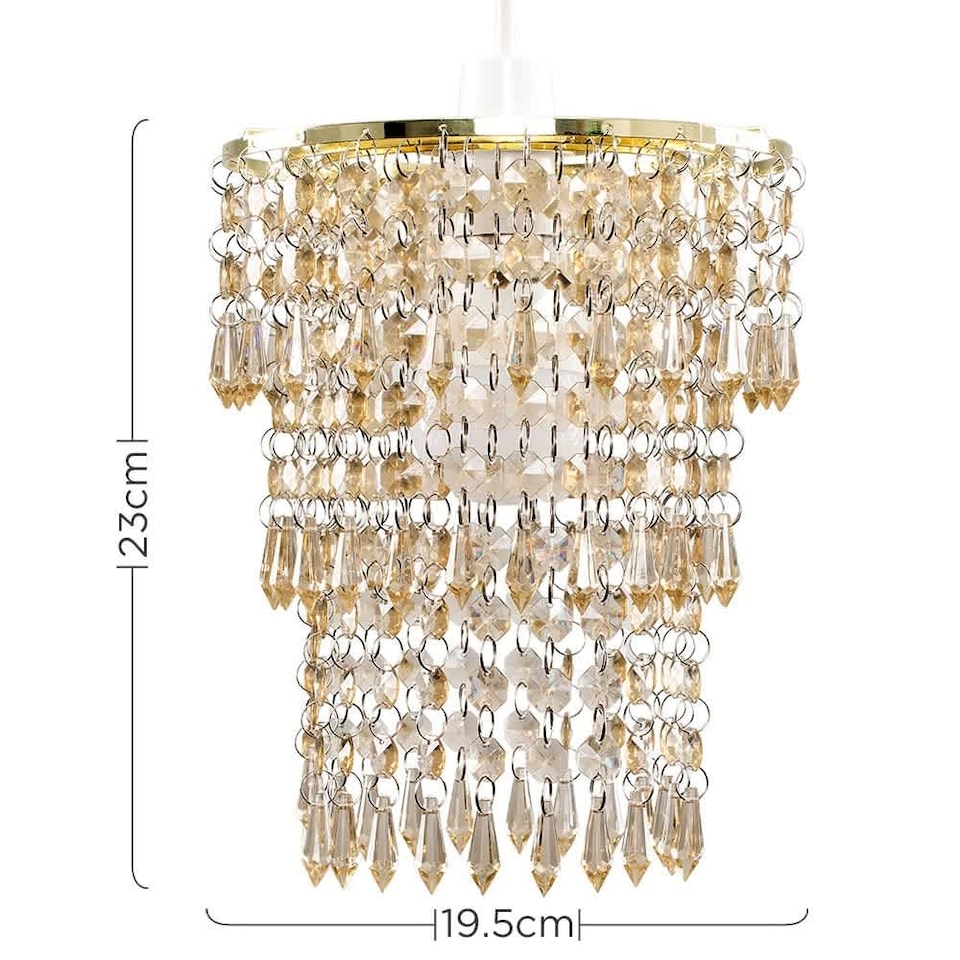 image 1 of ValueLights Decorative Gold Acrylic Ceiling Pendant Light Shade | Gold
