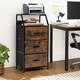 image 3 of COSTWAY 3-Drawer Storage Dresser Organizer W/ Fabric Drawers Brown