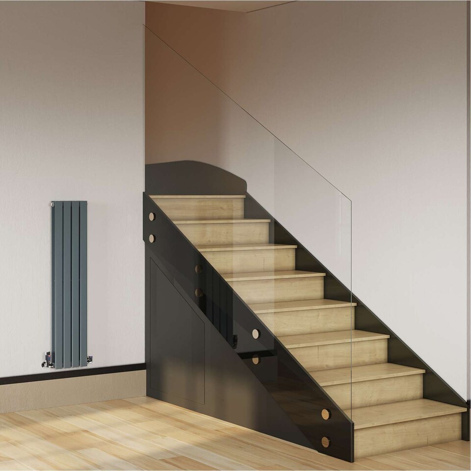 image 1 of Typhoon - Anthracite Vertical Radiator H1200mm x W272mm Double Panel