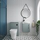 image 2 of Power Cloakroom Bundle - Right Wall Hung Vanity Unit, Concealed Cistern WC Unit, Toilet & Tap, 440mm - Grey/Black - Balterley Brown