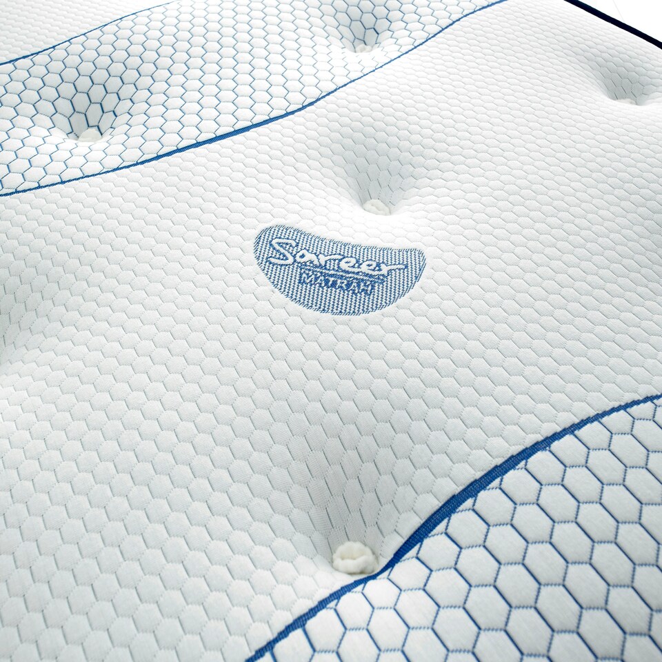image 1 of Sareer Cool Blue Pocket Sprung Memory Foam Mattress 4FT White | Small Double