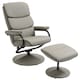 image 6 of HOMCOM Faux Leather Recliner Chair w/ Ottoman Swivel Lounge Seat