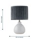 image 7 of First Choice Lighting Tuscan White Ceramic Lamp with Grey Pleated Velvet Shade White | Grey