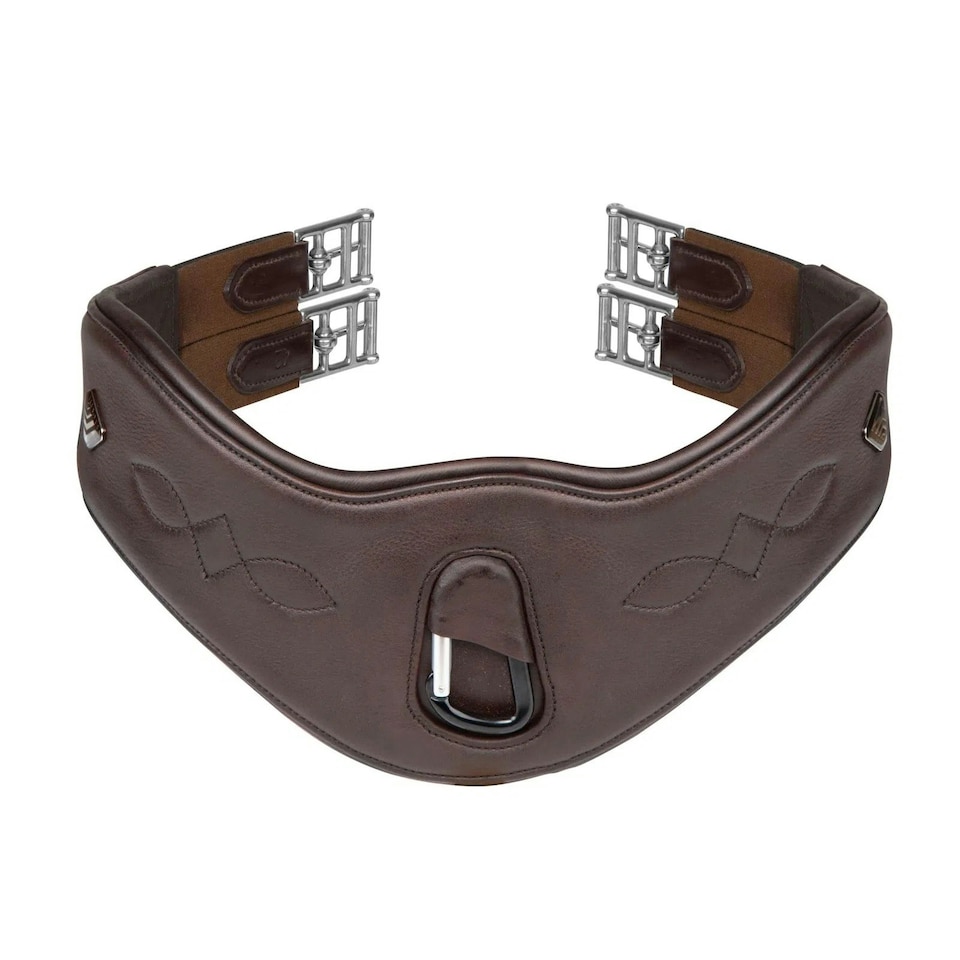 image 1 of Velociti Lusso Leather Anatomical Horse Girth - Havana - 50in