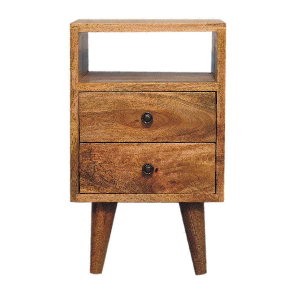 image 1 of Artisan Furniture Solid Wood Mini Oak-ish Classic Open Bedside