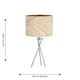 image 7 of First Choice Lighting Set of 2 Tropica Chrome Tripod Table Lamps with Champagne and Gold Leaf Embossed Shade Chrome | Gold
