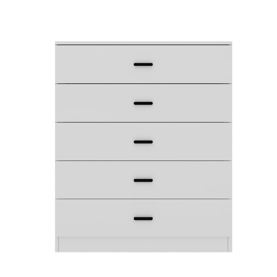 image 1 of White 5-Drawer Chest Cabinet | Black | 1