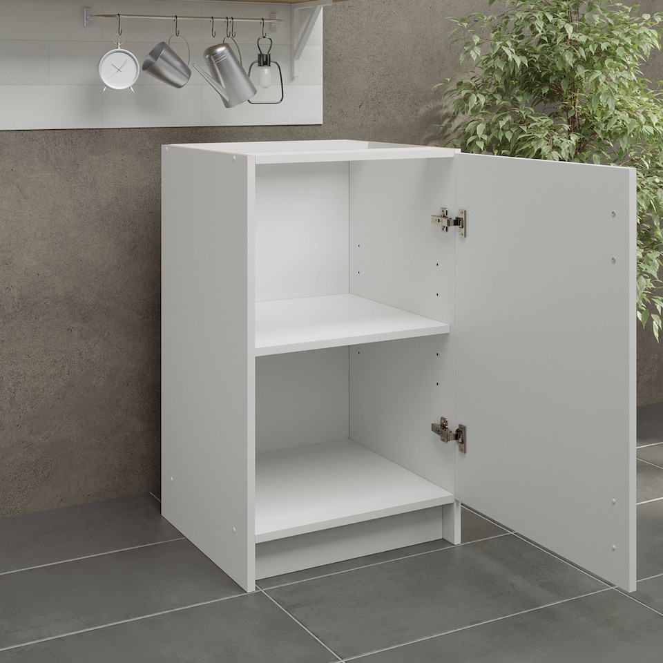 image 1 of JD Greta Kitchen Base Unit 500mm Storage Cabinet With Door Shelf 50cm - White Matt