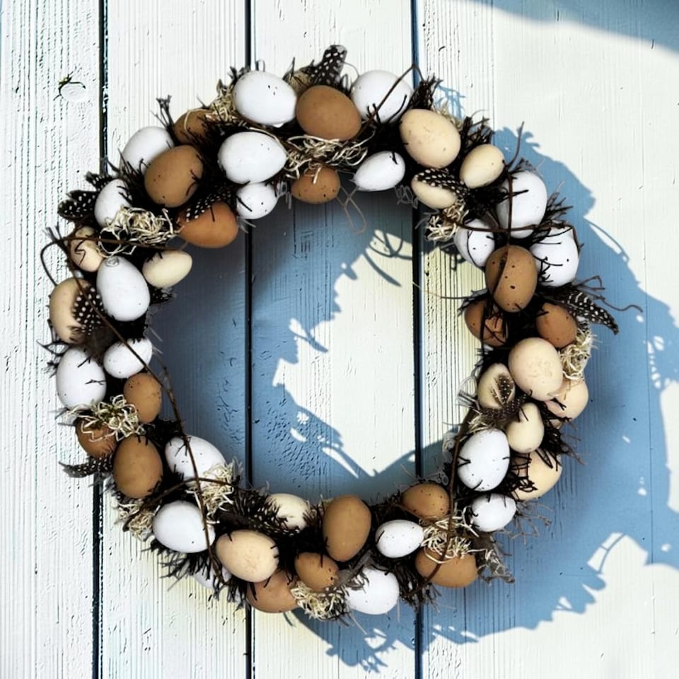 image 1 of Pastel Easter Egg Decorative Wreath – 45cm