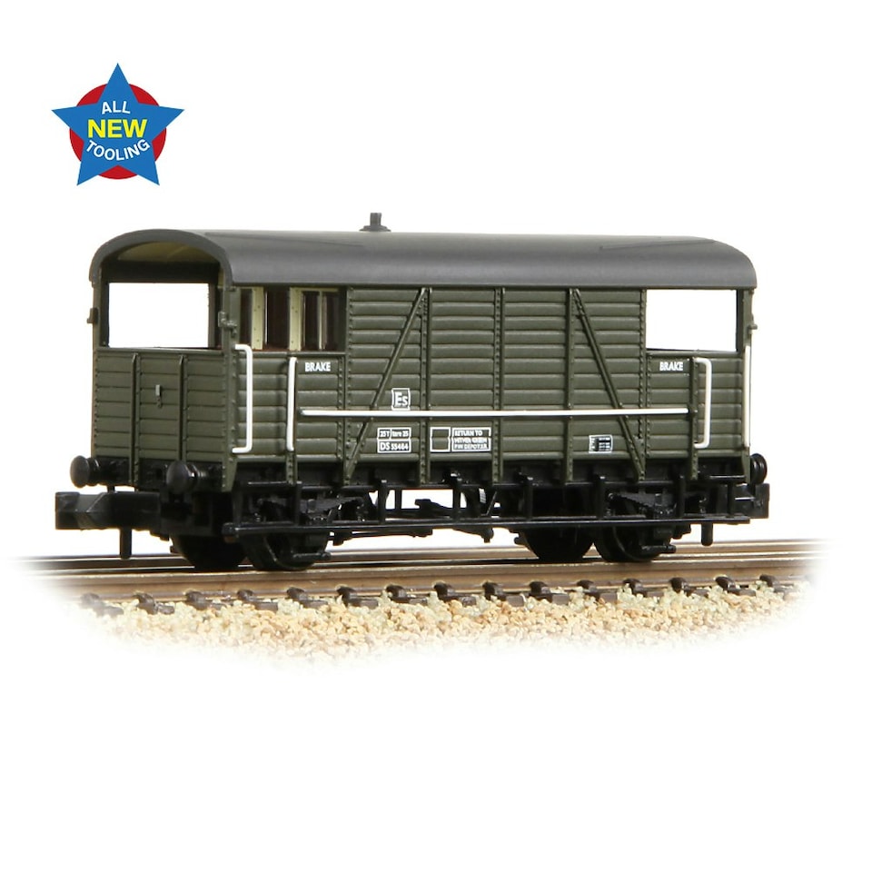 Graham Farish 25t Dance Hall Brake Van BR Departmental Olive DS55464