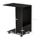 image 3 of HOMCOM Mobile Sofa Side Table C-Shape End Table with Storage and Casters for Laptop Coffee Snack, Black