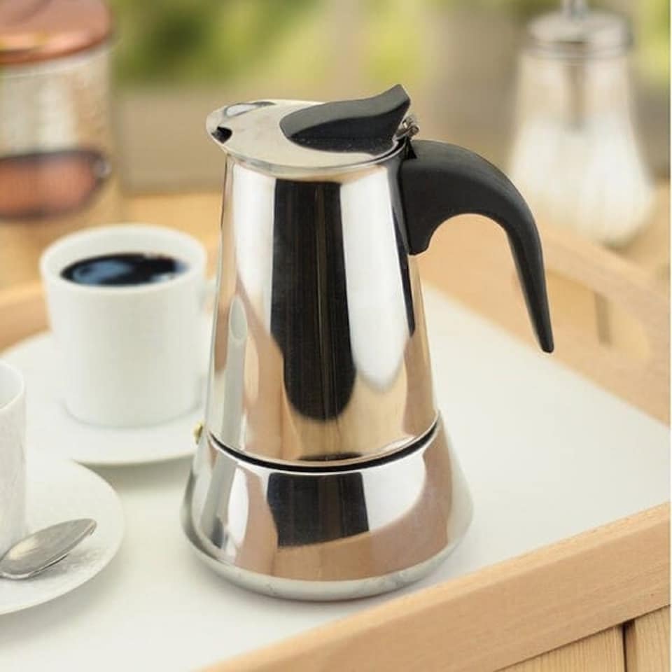 image 1 of Apollo Stainless Steel Induction 2 Cup Coffee Maker