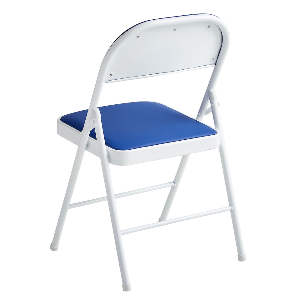 image 1 of MCC Direct Set of 4 Folding Metal Dining Chairs Kitchen Padded Seats