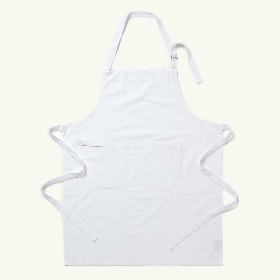 image 1 of Homescapes Plain White Cotton Apron