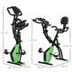 image 7 of HOMCOM 2-In-1 Folding Exercise Bike with 8-Level Magnetic Resistance Green