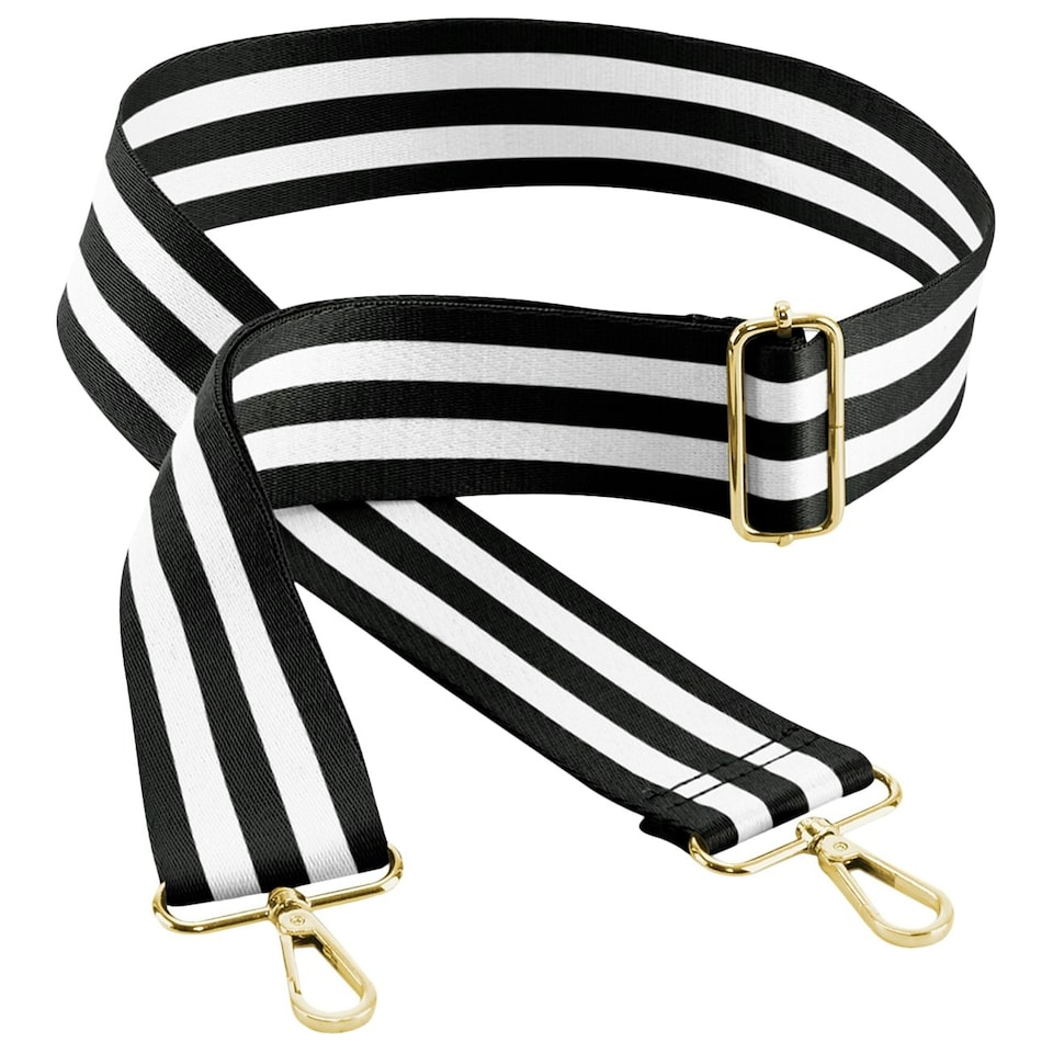 Bagbase Adjustable Bag Strap - Black/White - One Size | Black