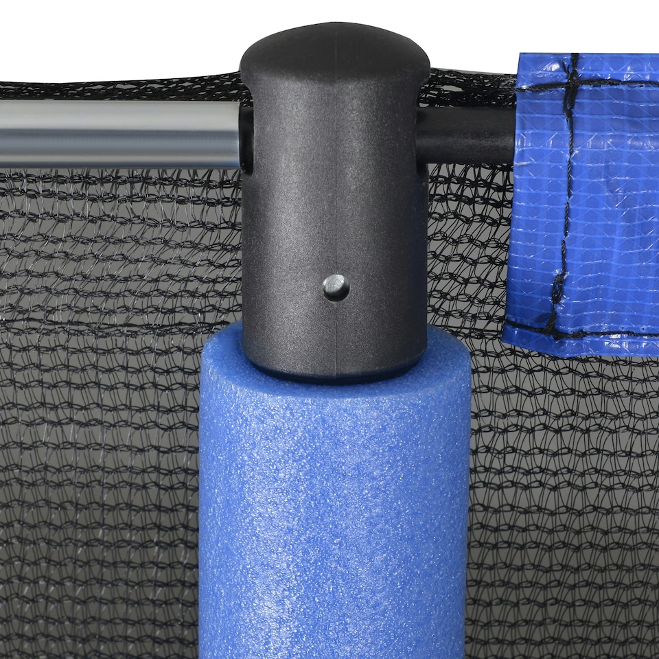 image 1 of HOMCOM 8' Trampoline Bounce Safety Fence Round Trampoline Enclosure Net 6 Poles
