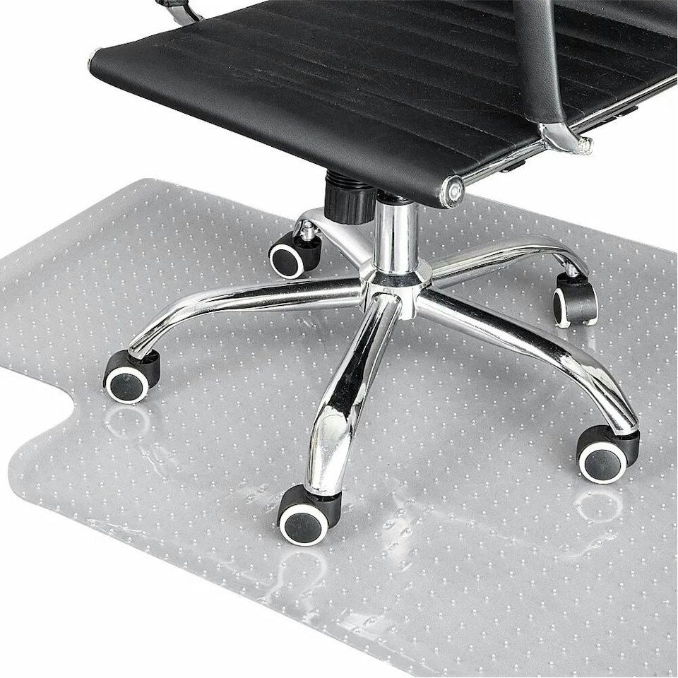 image 1 of Living and Home PVC Clear Convex Non-Slip Office Chair Desk Mat Floor Carpet Floor Protector, 0.2cm H