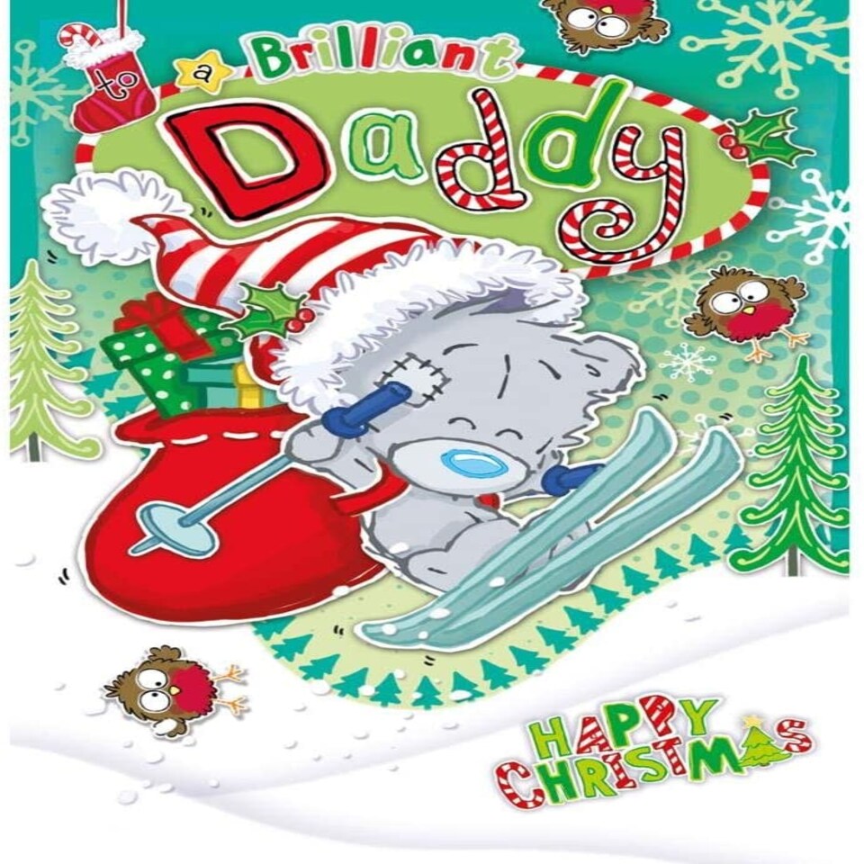 image 1 of To a Brilliant Daddy Tatty Teddy On Skis Design Christmas Card