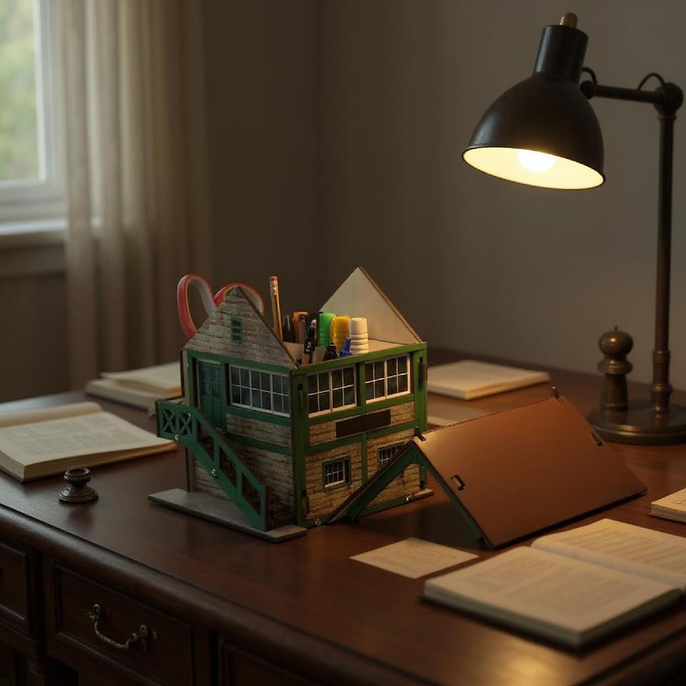 image 1 of Railway Signal Box Desk Tidy Self Assembly