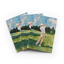 Golf Course Golfer Greeting Card Watercolour Sport Any Occasion Set of 3 Blank