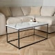 image 2 of OHS Marble Top Metal Framed Home Living Room Modern Coffee Table - White
