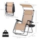 image 5 of Outsunny Zero Gravity Chair Adjustable Patio Lounge with Cup Holder